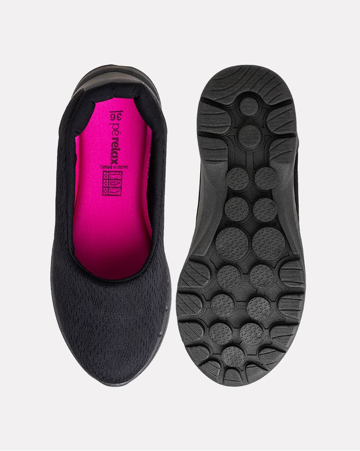 Slip On Amaranto - Preto / Sola Preta