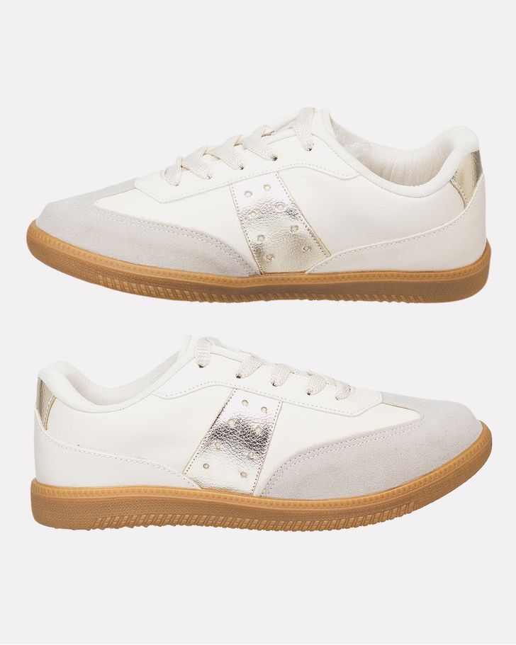Tênis Samba Torênia - Off White / Ouro