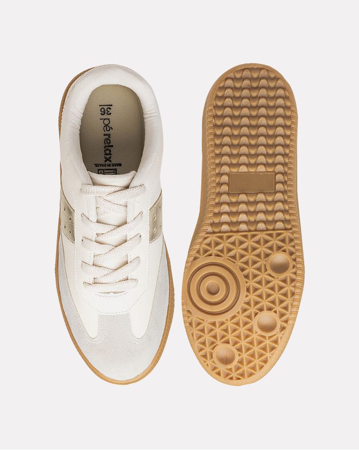 Tênis Samba Torênia - Off White / Ouro