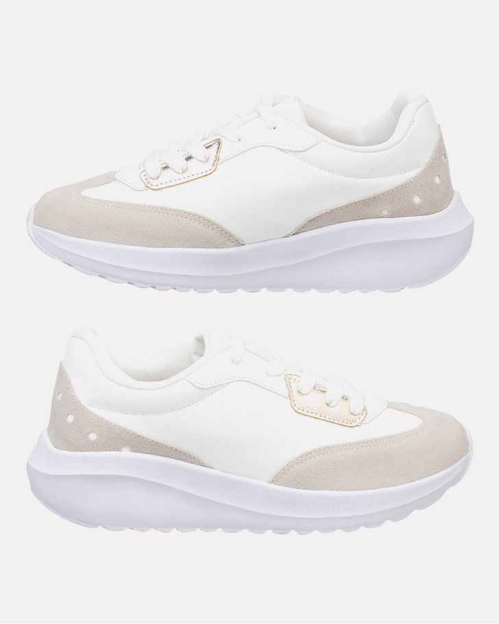 Sneaker Ortopédico Bromélia - Branco / Niquel