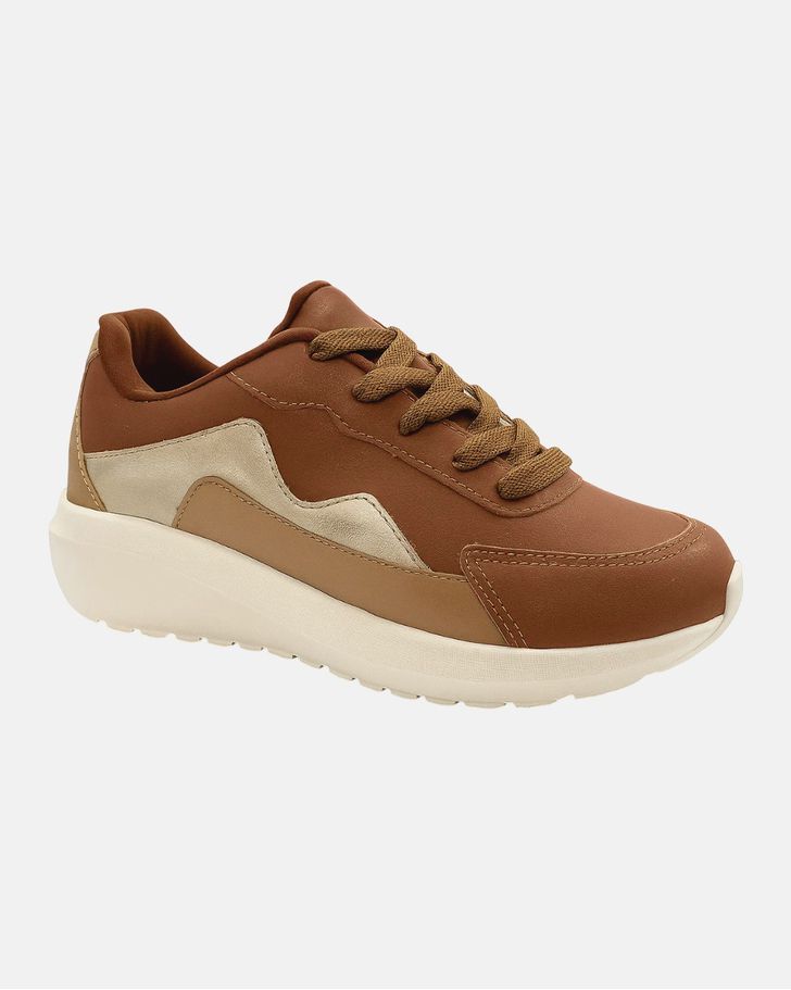 Sneaker Ortopédico Bromélia - Caramelo / Ouro