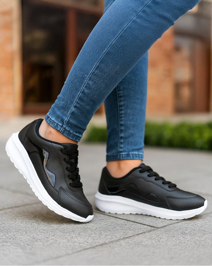 Sneaker Ortopédico Bromélia - Preto