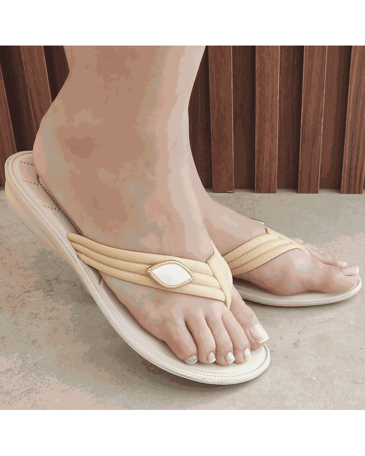 Chinelo Flat Orquídea - Areia