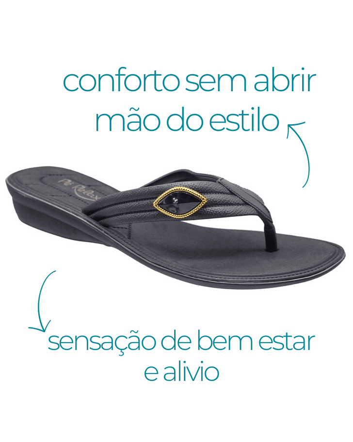 Chinelo Flat Orquídea - Preto