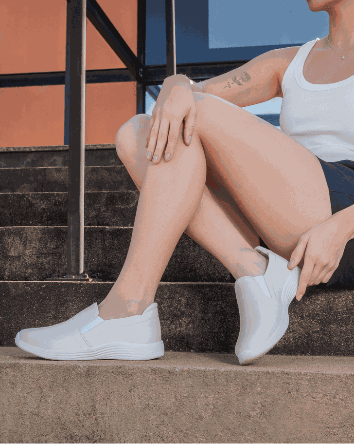 Slip On Ortopédico Violeta - Off White
