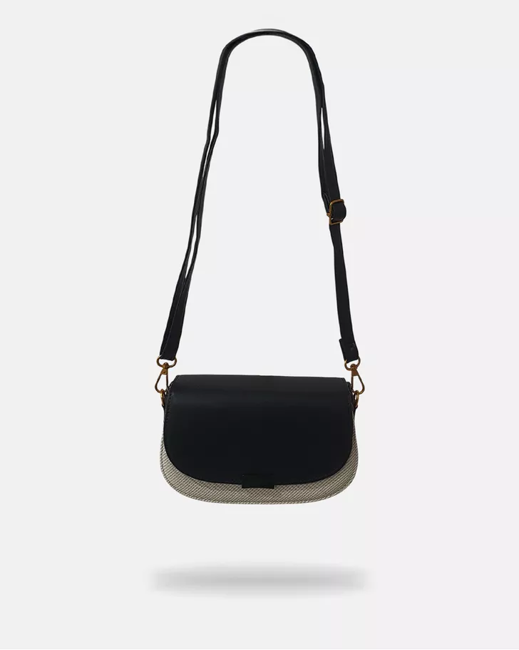 Bolsa Transversal Olivia - Preta / Branco