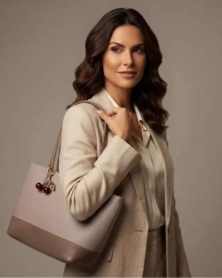 Bolsa Trançada Luna - Cimento