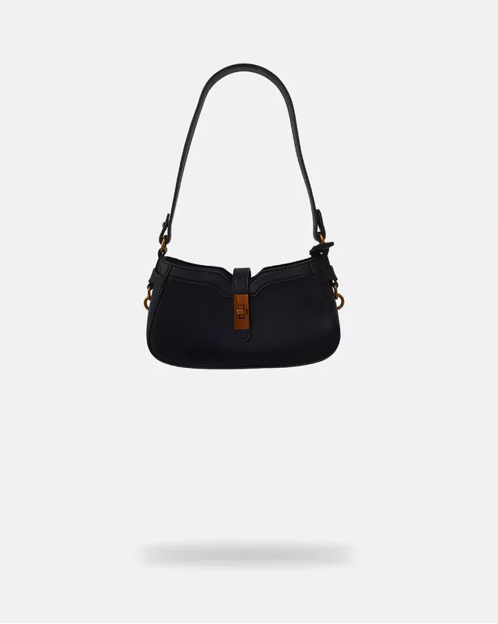 Bolsa Baguette Transversal Daniela - Preta