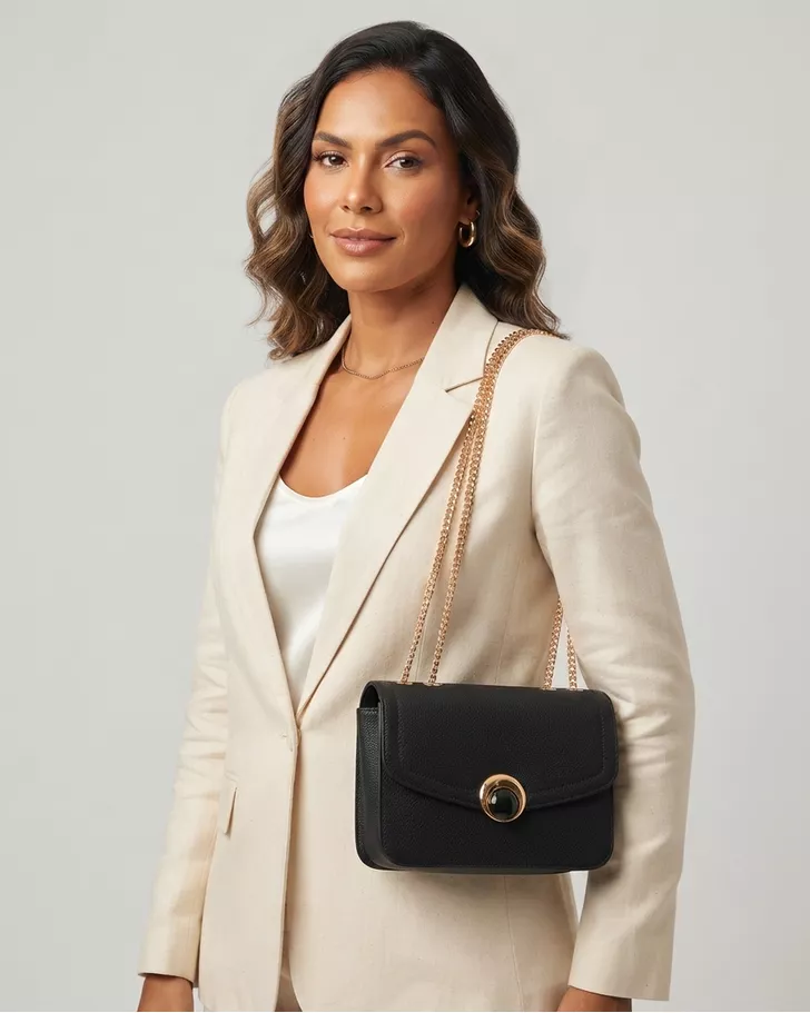 Bolsa Transversal Grande Bruna - Preta