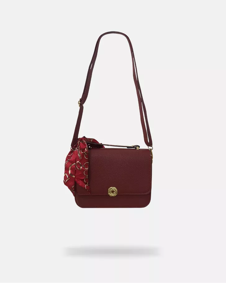 Bolsa Transversal Grande com Laço Amélia - Bordô