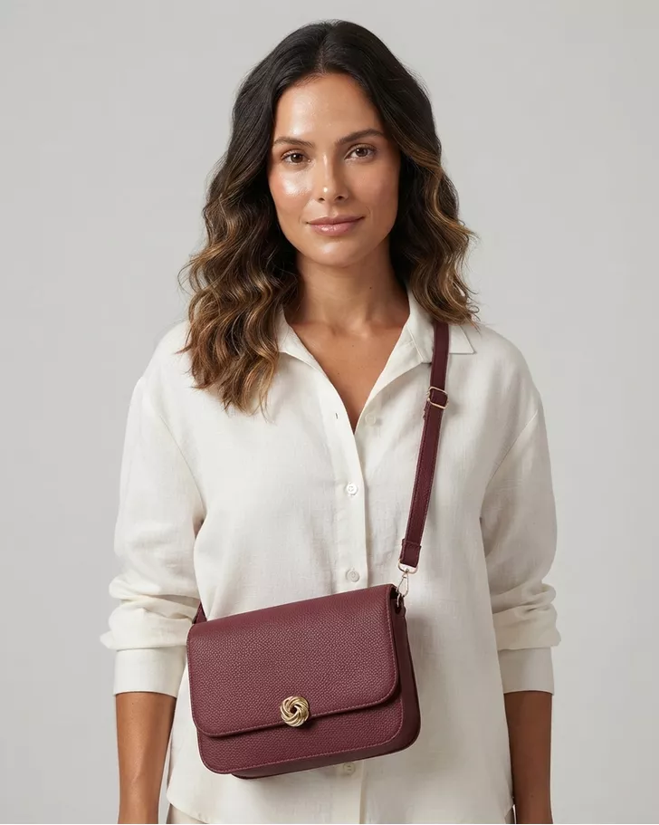 Bolsa Transversal Média Amélia - Bordô