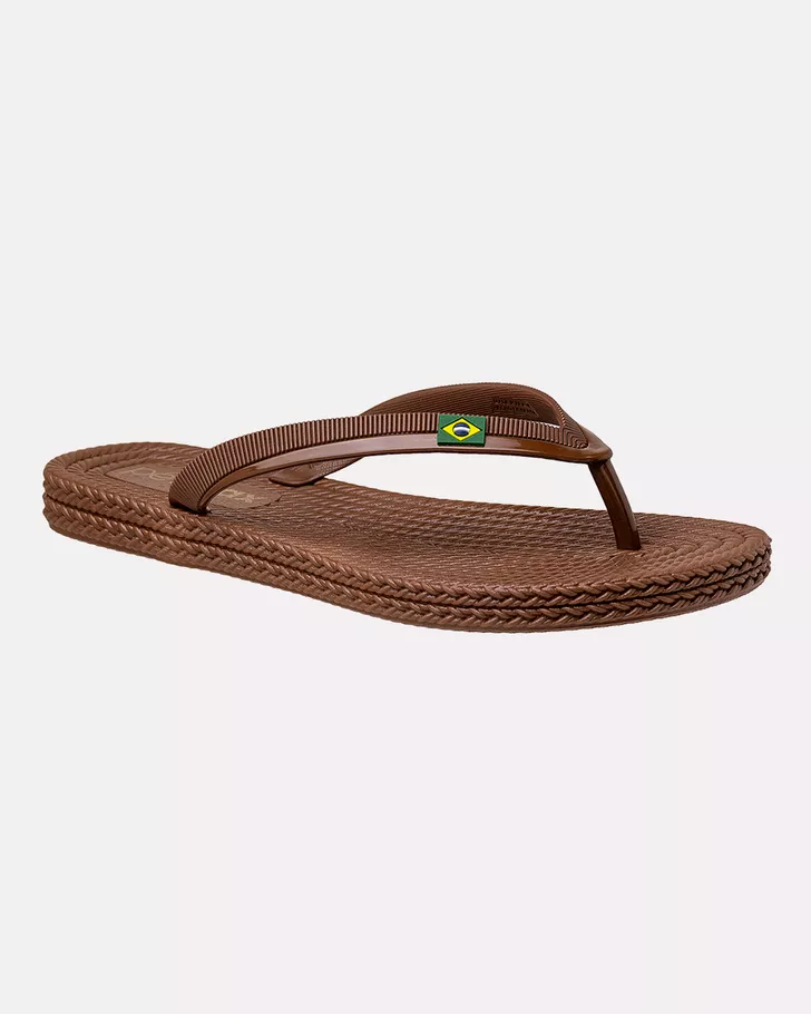 Chinelo Flat Agapanto Brasil - Bronze / Moca
