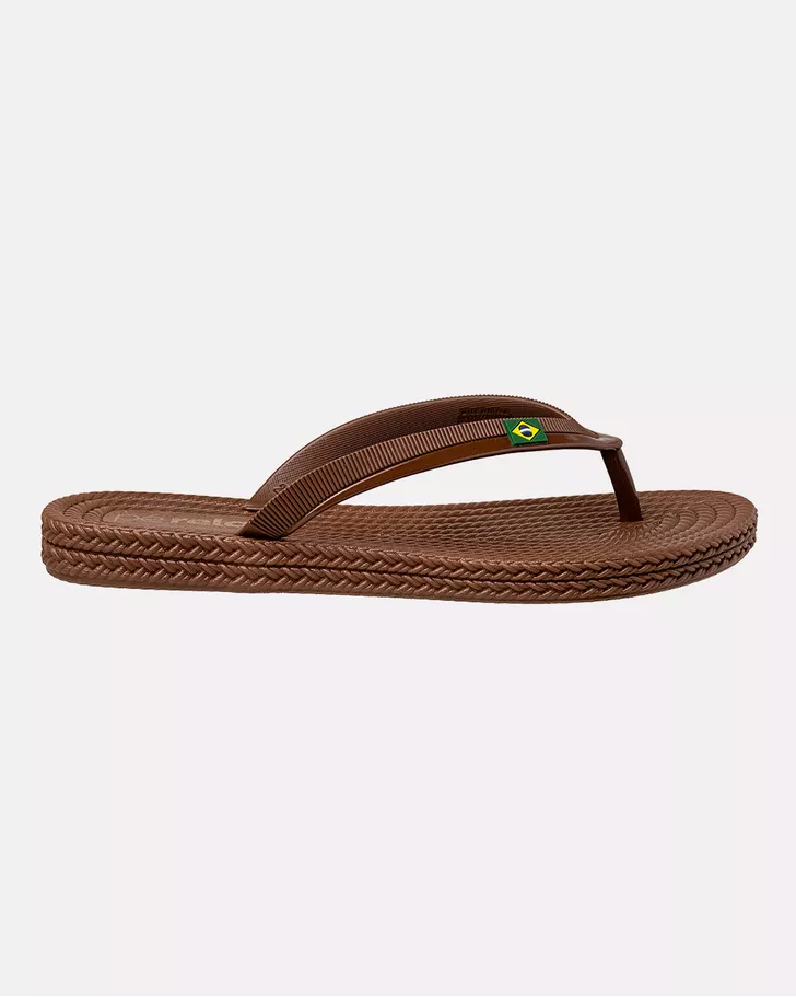 Chinelo Flat Agapanto Brasil - Bronze / Moca