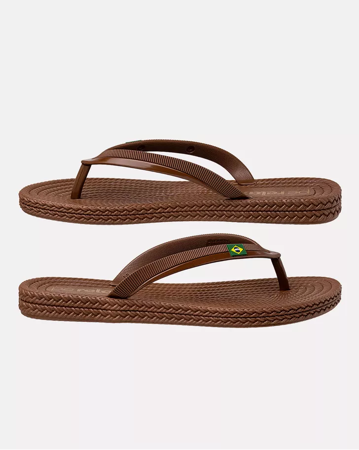 Chinelo Flat Agapanto Brasil - Bronze / Moca