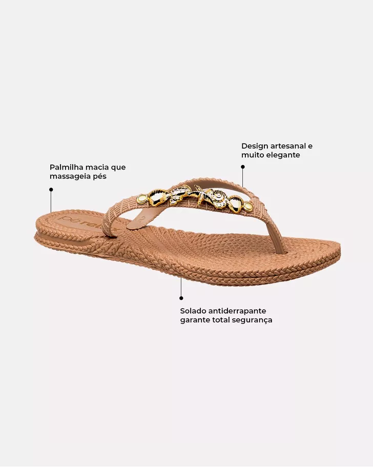 Chinelo Hibisco - Taupe
