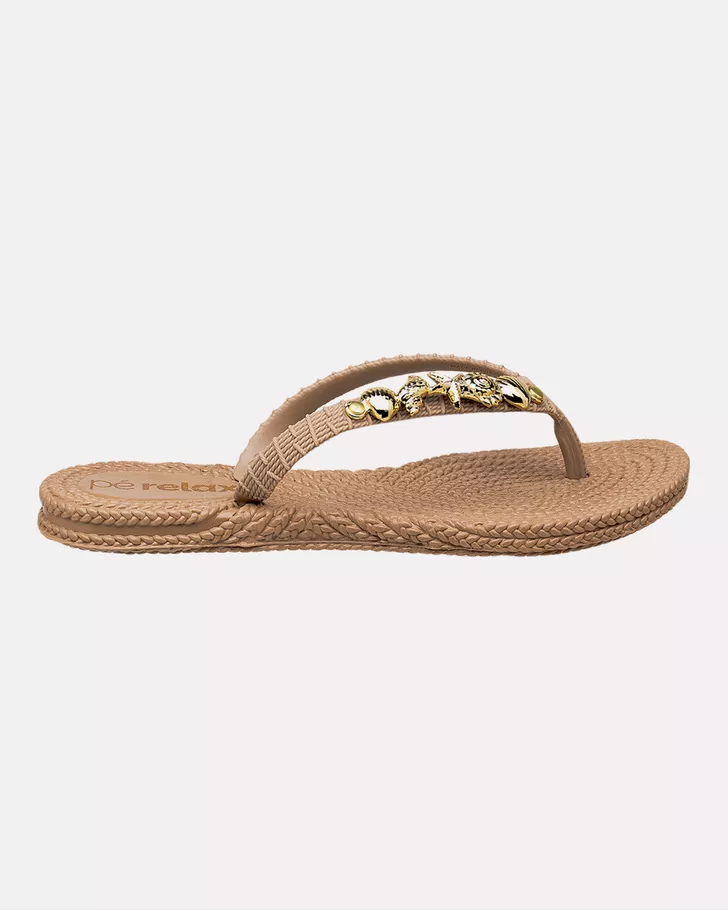 Chinelo Hibisco - Taupe