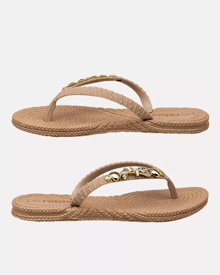 Chinelo Hibisco - Taupe