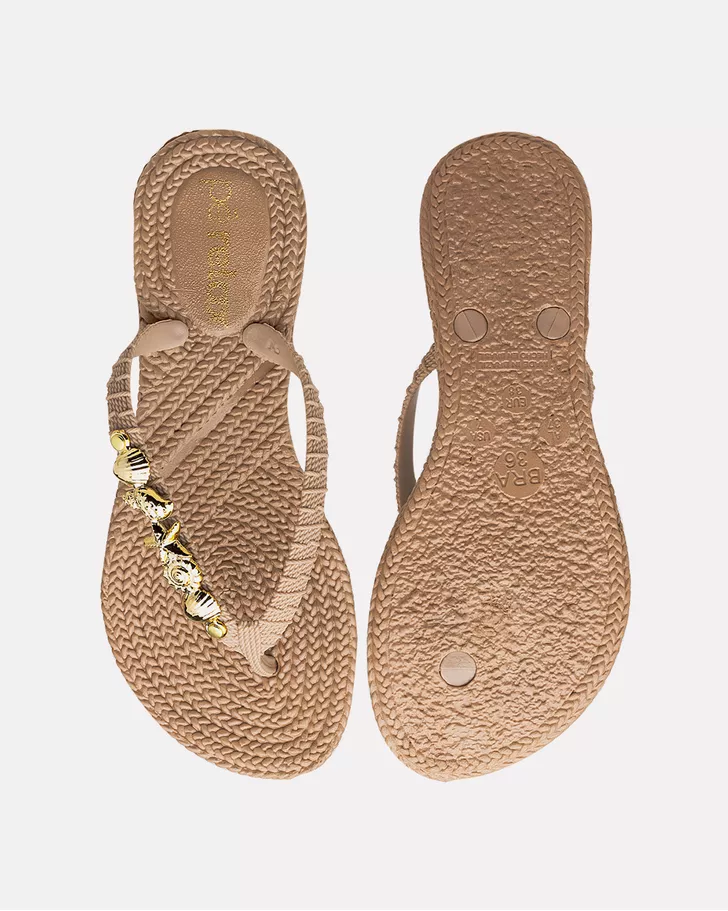 Chinelo Hibisco - Taupe