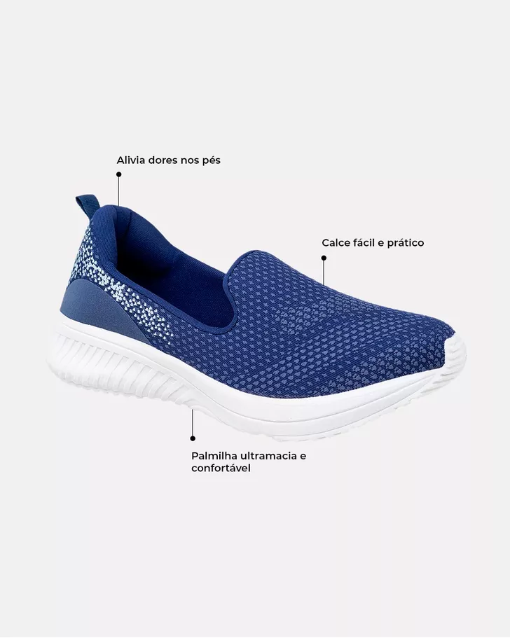 Slip On Peônia - Marinho / Azul
