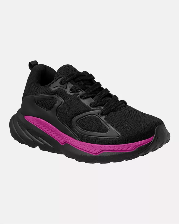Tênis Pluma - Preto / Fucsia
