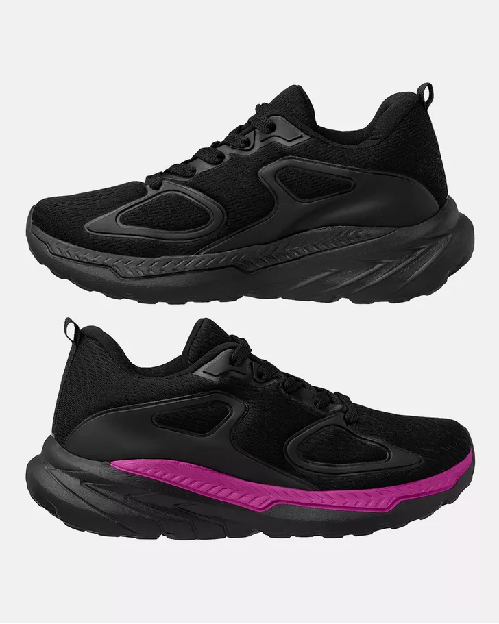 Tênis Pluma - Preto / Fucsia