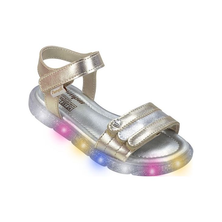 SANDALIA PAMPILI 697060 LED DOURADO/PRATA