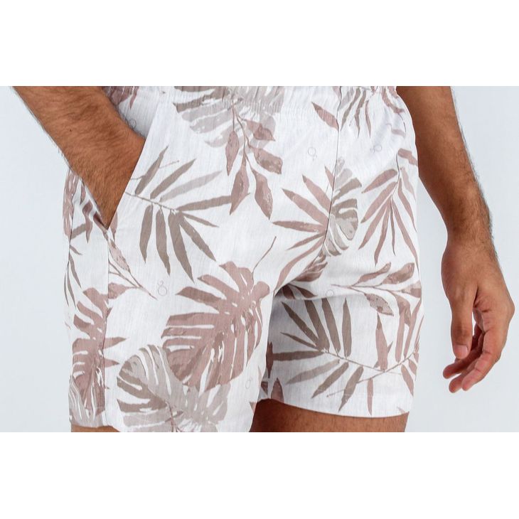 BERMUDA OGOCHI 4490003 BRANCO/MARROM CLARO