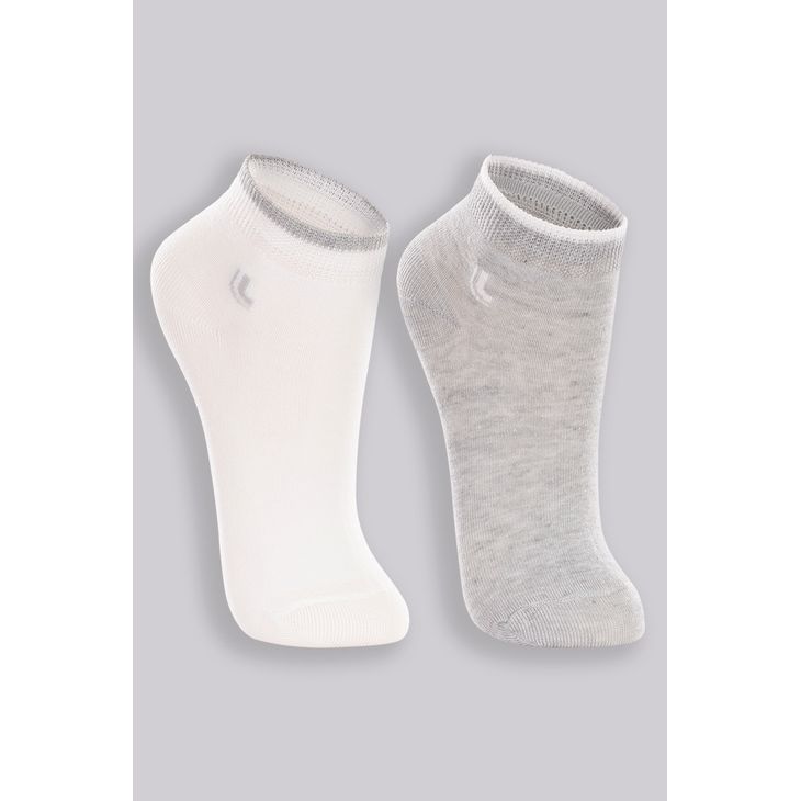 KIT C/2 MEIA LUPO 2835 BRANCA/CINZA