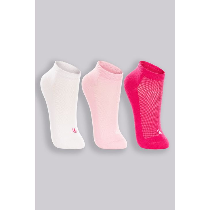 KIT C/3 MEIA LUPO 2725 BRANCA/ROSA/PINK