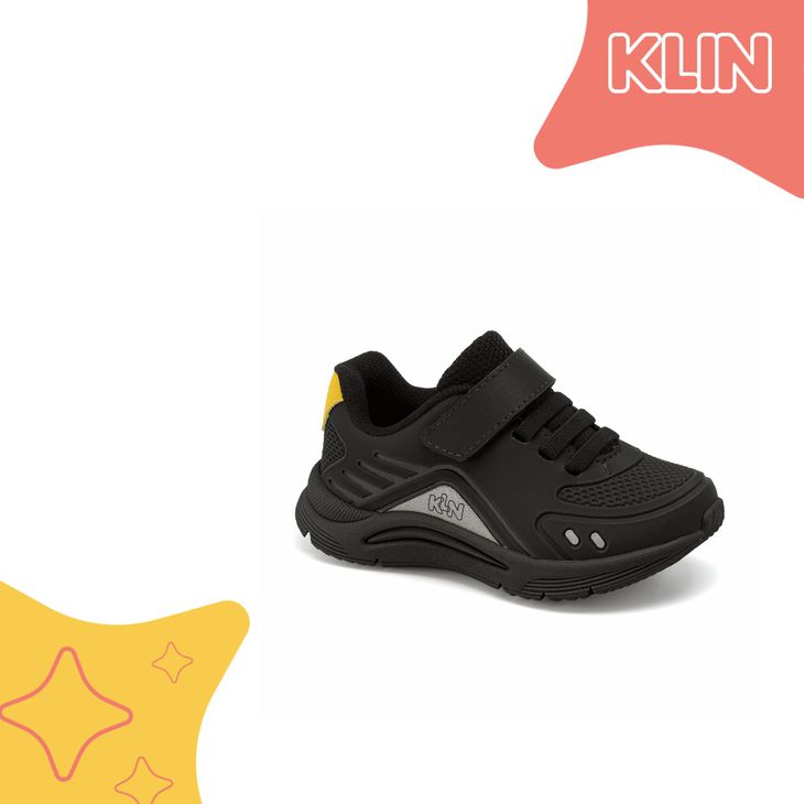 TENIS KLIN 199133 PRETO/AMARELO