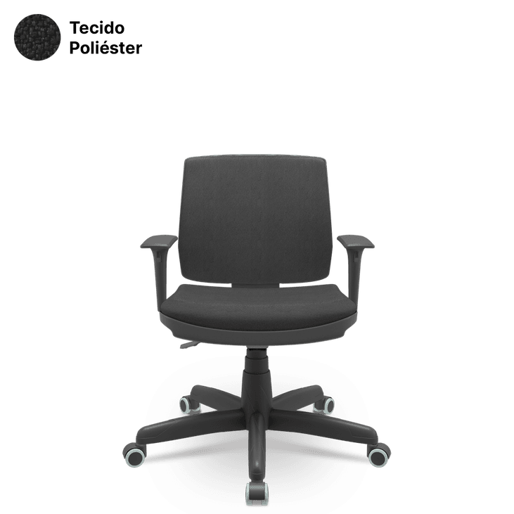 Cadeira Brizza Soft Executiva Poliéster Giratória com Braços Reguláveis e Sistema BackPlax