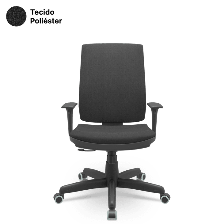Cadeira Brizza Soft Presidente Poliéster Giratória - Braços Reguláveis e Sistema Relax