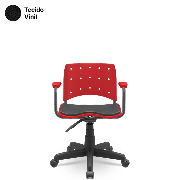 Cadeira Ergoplax Secretária Giratória Braços Fixos - Assento Almofadado