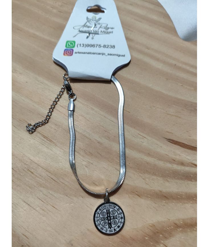 Pulseira São Bento Prateada - Arcanjo São Miguel