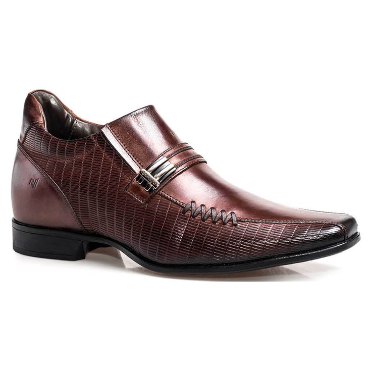Sapato Rafarillo Alth Aumenta Altura 7cm 3263 Marr... - Sapataria Web