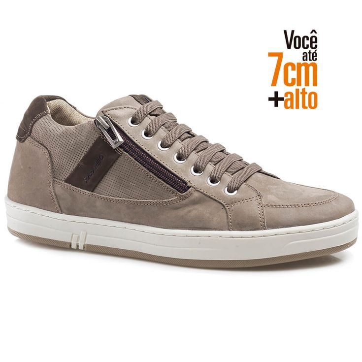 Tênis Casual Masculino Rafarillo Couro Você 7cm +A... - Sapataria Web
