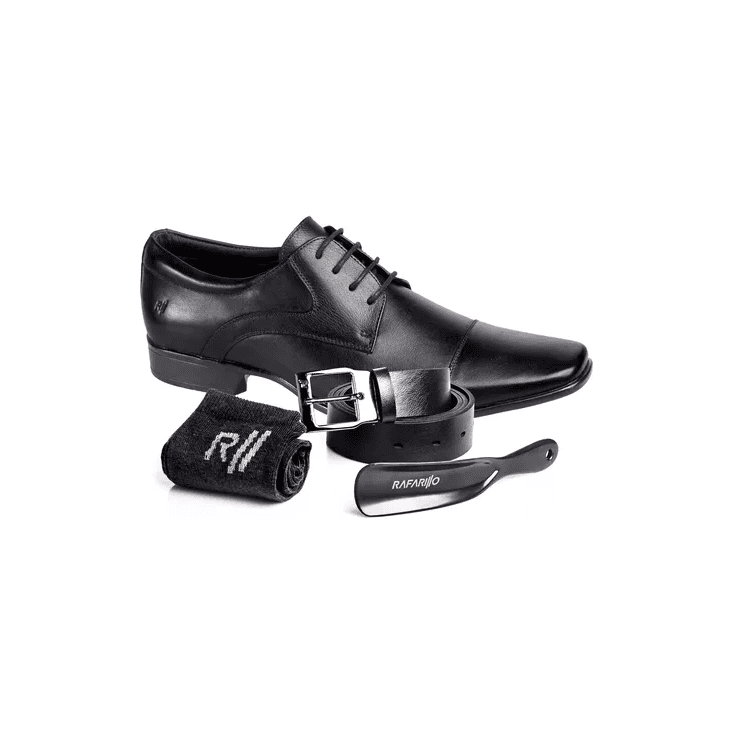 Sapato Social Rafarillo Kit Em Couro Preto Origina... - Sapataria Web