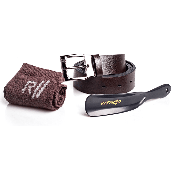 Kit Cinto Meia Calçadeira Rafarillo Ref.:KIT Mogno - Sapataria Web