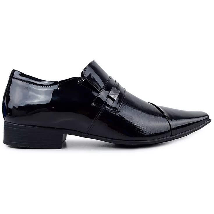 Sapato Social Jota Pe Em Couro Verniz Preto Original 77704 Preto