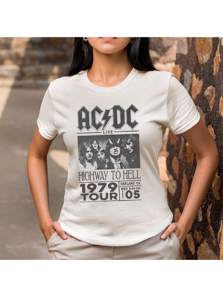 Camiseta Algodão Branca ACDC
