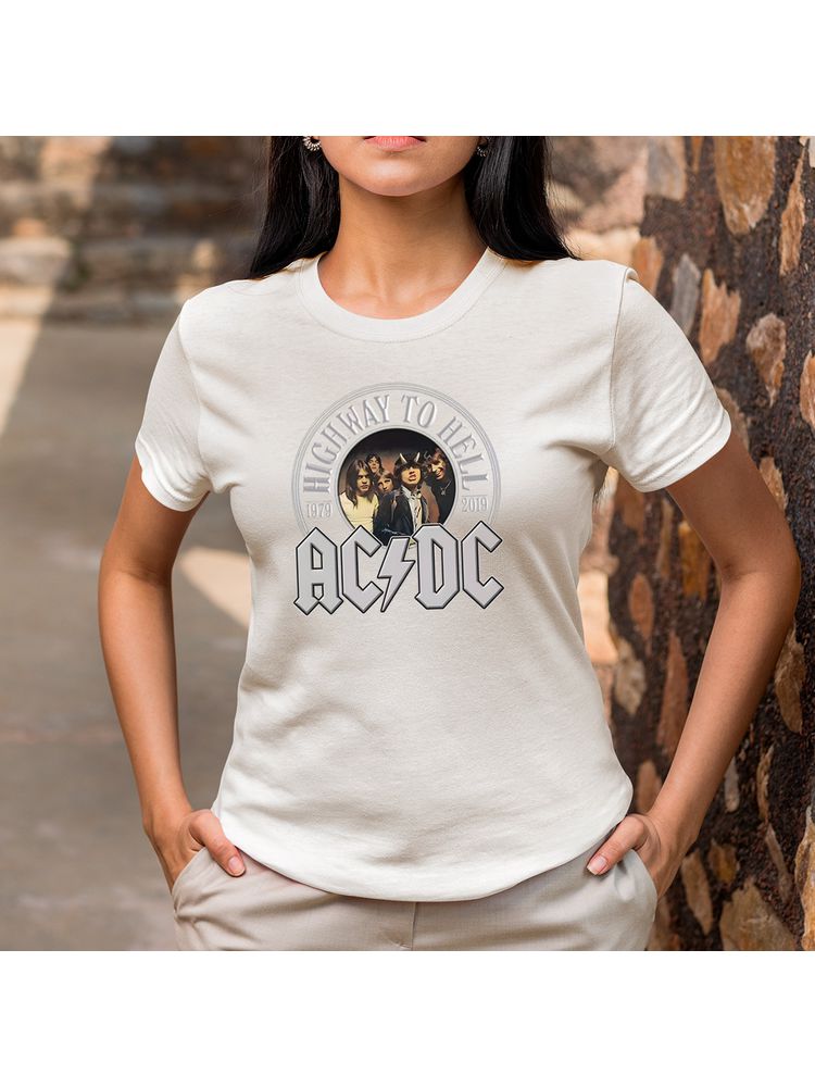 Camiseta Algodão Branca ACDC
