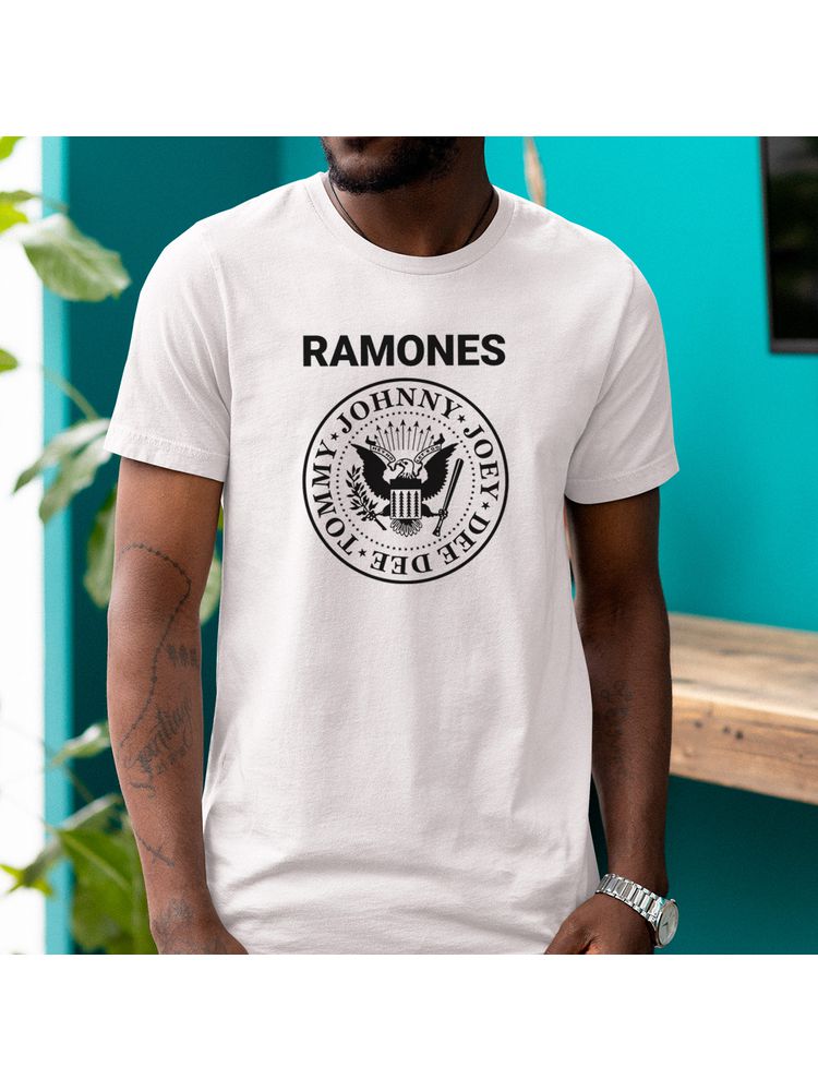 Camiseta Algodão Branca Ramones
