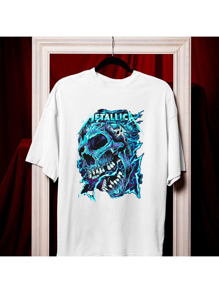 Camiseta Algodão Branca Metallica