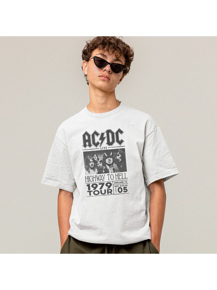Camiseta Algodão Branca ACDC