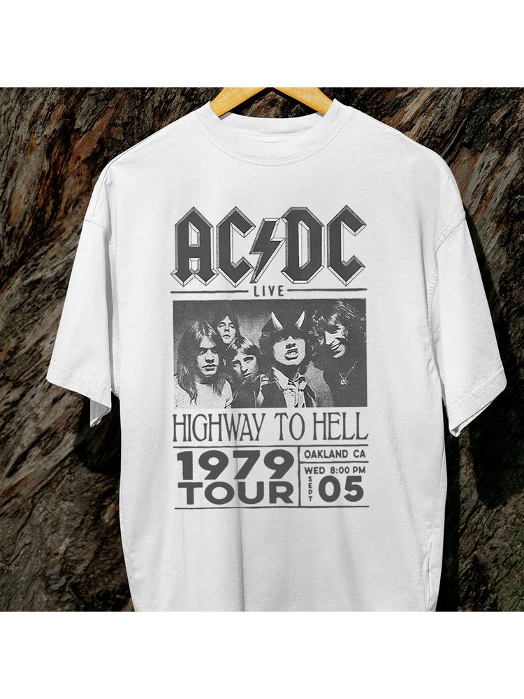 Camiseta Algodão Branca ACDC