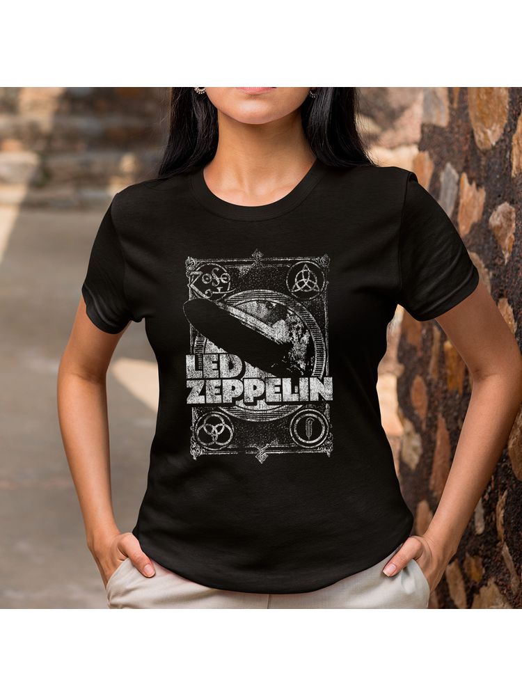Camiseta Algodão Preta Led Zeppelin