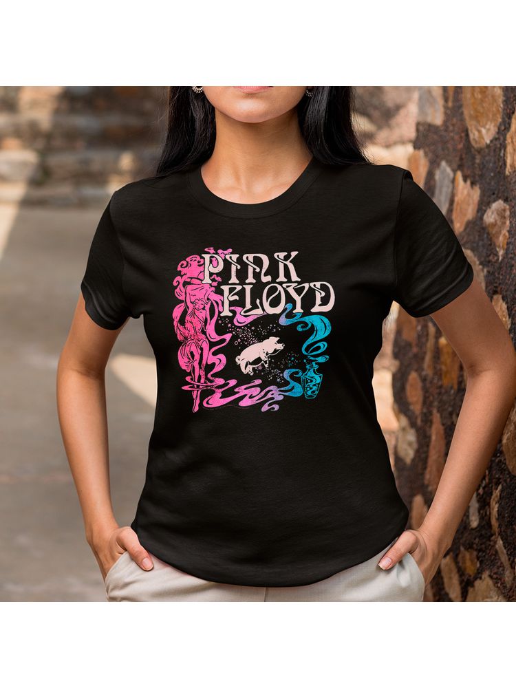 Camiseta Algodão Preta Pink Floyd