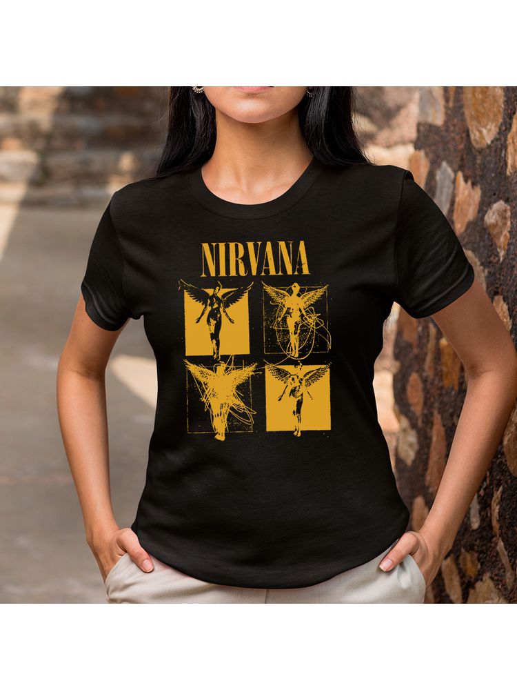 Camiseta Algodão Preta Nirvana