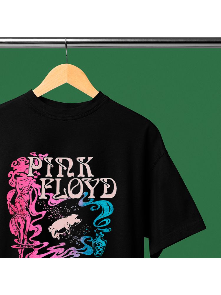 Camiseta Algodão Preta Pink Floyd