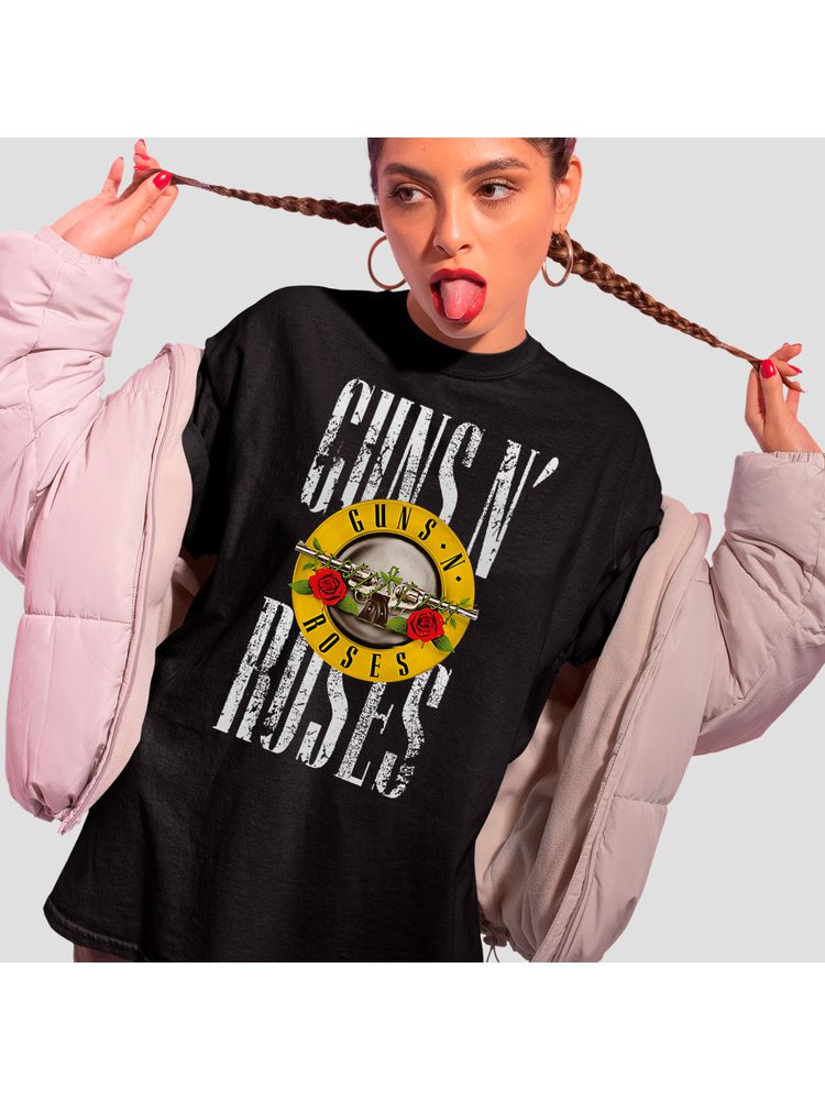 Camiseta Algodão Preta Guns n' Roses